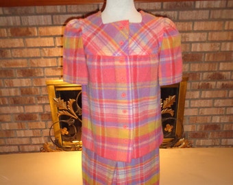 Vintage 60s Bobbie Brooks Wool Plaid Pantsuit RARE!