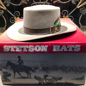【激レア✨】ヴィンテージ STETSON revenger beaver hat Stetson Revenger 3X Beaver Cowboy Hat With Tooled Leather