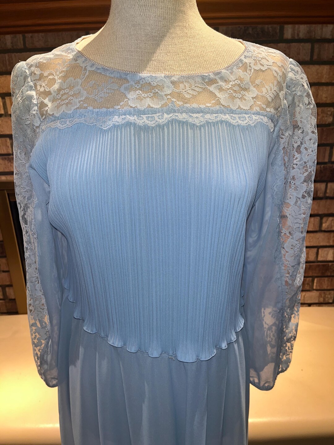 Vintage 80s 90s Powder Blue Lace Special Occasion Dress 10 12 14 - Etsy