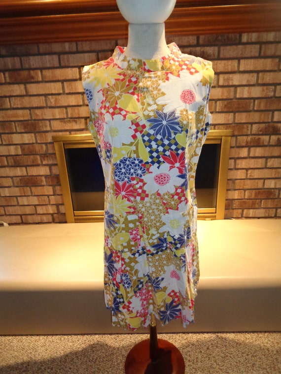 Vintage 70s Cotton Floral Sundress Minidress