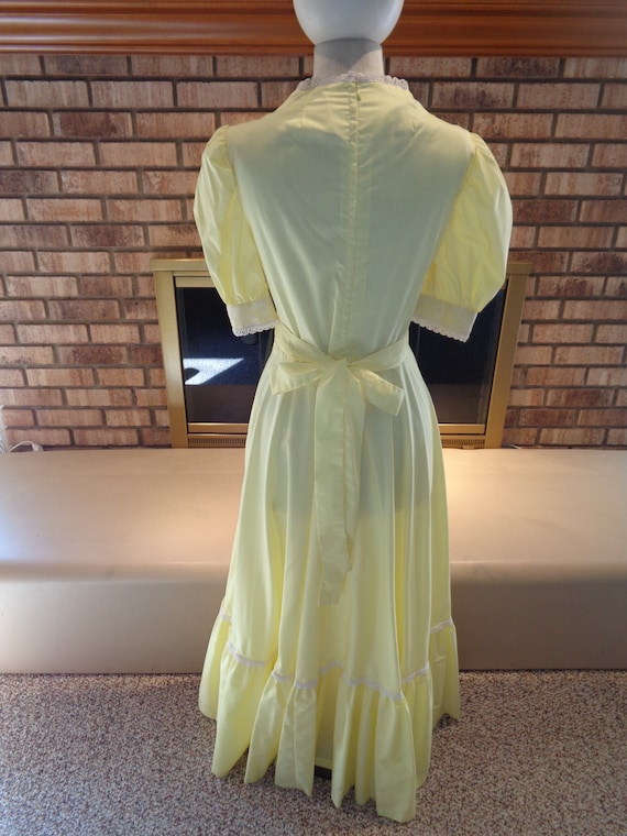 Vintage 60s 70s Yellow Prairie Dress Gunne Sax St… - image 3