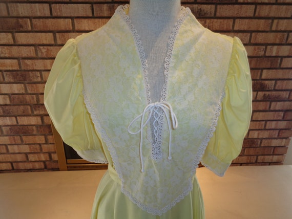 Vintage 60s 70s Yellow Prairie Dress Gunne Sax St… - image 2