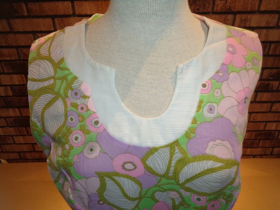 Vintage 60s Lightweight Cotton Pastel Floral Sund… - image 2