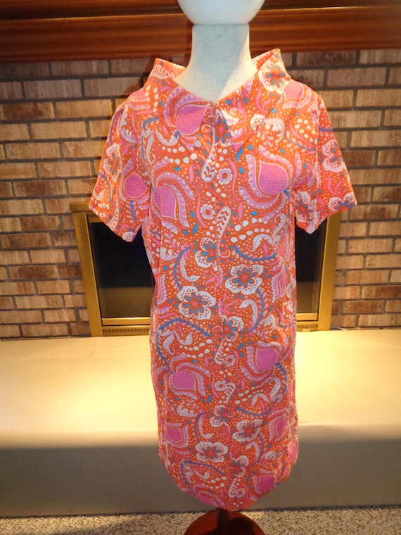 Vintage 60s Vibrant Lightweight Polyester Sundress