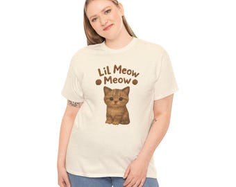 Lil Meow Miau Katzen-Grafik-T-Shirt, Unisex-Baumwollhemd