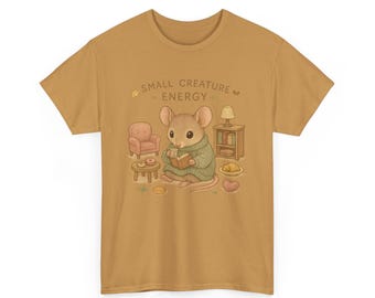 Cosy Mouse-shirt met print: uniseks katoenen shirt voor dierenliefhebbers