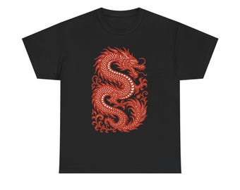 Fiery Dragon Graphic Tee: Unisex Streetwear aus schwerer Baumwolle