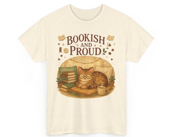 Buchliebhaber Unisex Baumwoll T-Shirt: Bookish & Proud Bekleidung