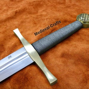 Hand-Forged 42&#39;&#39; Excalibur Medieval Sword with Scabbard | Full Tang 5160 High Carbon Steel Viking Long Blade Sword | Gift for Him.