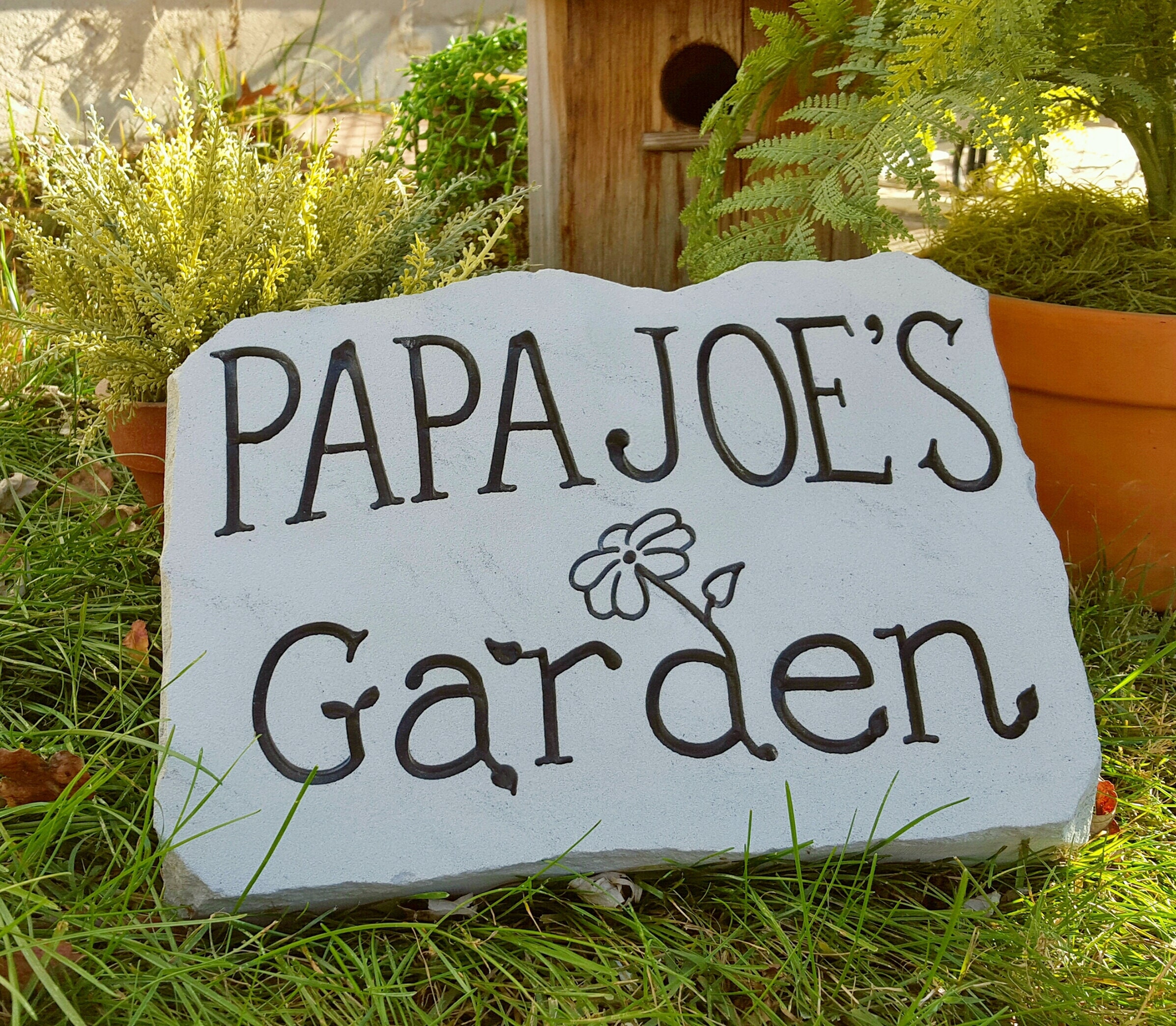 PIEDRA DE JARDÍN Tallado en piedra grabado personalizado | Etsy