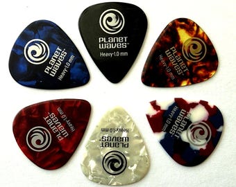 6-Pack Planet Waves Guitar Assorted Picks 1.0mm Heavy (6 PACK MIX) NEW Celluloid