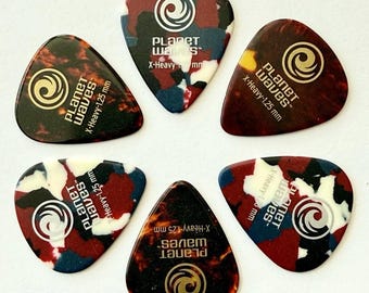 6-Pack Planet Waves Guitar Picks Assorted Celluloid Extra Heavy X-Heavy 1.25mm