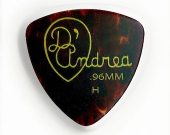 5-Pack D'Andrea Shell Celluloid Rounded Triangle Heavy Guitar Picks .96 H