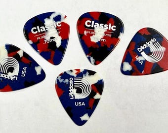 5-Pack D'Addario Planet Waves Classic .70mm Celluloid Multi-Color Guitar Picks
