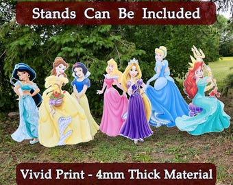 Princess Props party decor lawn sign Princess birthday Princess backdrop centerpiece Baby Shower Life Size Princess Disney princess cutout