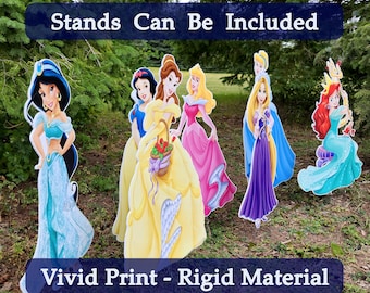 BIG DECOR Props party decor lawn sign Princess birthday Princess backdrop centerpiece Baby Shower Life Size Princess Disney princess cutout