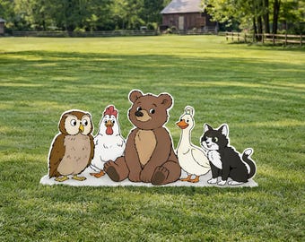 ALL in ONE Cute Bear Cutout decor, Little bear centerpiece yard sign, backdrop, Little bear birthday, Little bear Cut outs, Standee, Topper