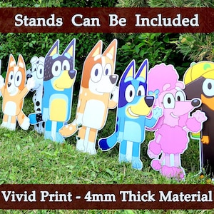 customized Birthday decoration party decor bluey backdrop bluey birthday bluey cutout baby shower yard standee bluey cut out bluey props