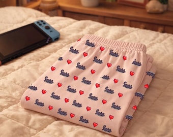 Women's Stardew Valley Pixel Art Cat Pajama Pants - Cozy Gamer Loungewear