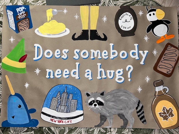 Hand-Painted Christmas Banner: Buddy The Elf Holiday Decor