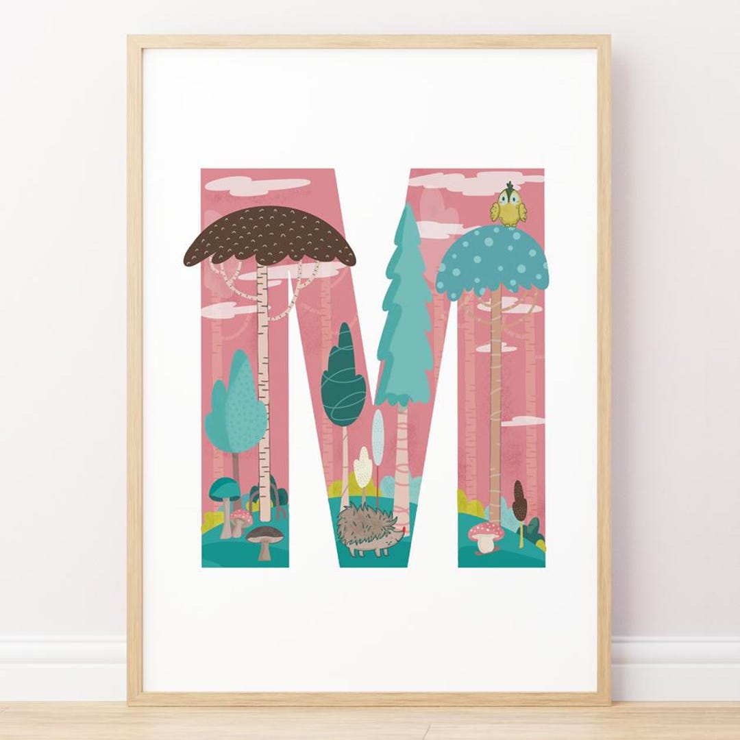 Letter M Poster for Kids Room. - Etsy