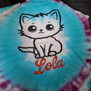 Unique Tie-dye Designed by kids for kids- Cat Name