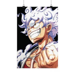 Gear 5 Luffy Poster | One Piece Fan Art Print | Monkey D. Luffy Wall Art