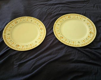 Platos para pan y mantequilla con diseño de ramo de jardín de porcelana fina (juego de 2)