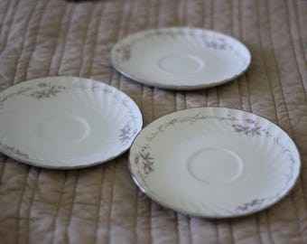 Juego de 3 platillos de porcelana auténtica China Gold Standard con rosas rosas de Japón, 6 pulgadas