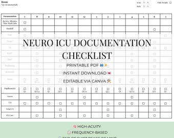 Neuro ICU Documentation Checklist