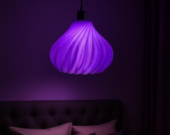 Ceiling Lamp, Modern Sculptural Pendant Light, Vivid Purple Ambient Lighting for Contemporary Interiors