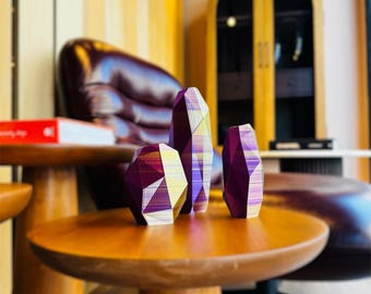 Geometric Figurine Set – Modern Polygon Decorative Objects – Contemporary Accent Pieces