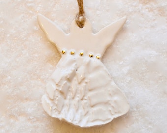 Ceramic Angel Ornament ~ Ceramic Angel Handmade ~ Angel Ornaments Christmas ~ Angel for Christmas Tree ~ Christmas Angel Gifts ~Angels~ 6917