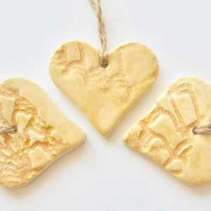 Three Ceramic Heart Ornament Christmas Ornaments Cream Party Decorations Cream Ornament Ceramic Decoration Ceramic Ornaments 6919 image 3