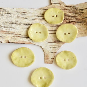 Ceramic Buttons Handmade ~ Handmade Buttons ~ Large Buttons for Coat ~ Large Buttons for Knitting ~Large Ceramic Buttons ~ Green Button~4139