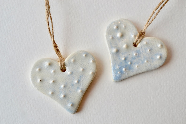 Ceramic Heart Ornament Heart Ornaments Bulk Blue Party Etsy