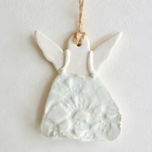 Handmade Ceramic Angel Ornament: White Christmas Tree Decoration ~ Handmade Angel ~ Angel Ornament Gift ~ Angel Decor ~ Angel Gifts ~ 6644