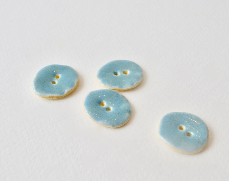 Ceramic Buttons Handmade ~ Handmade Buttons ~ Blue Buttons ~ Buttons Sewing ~ Round Buttons ~ Large Blue Buttons~Craft buttons~3019