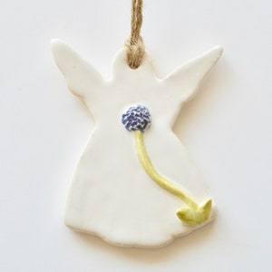 Ceramic Angel Ornament ~ Christmas Angel Ornaments ~ Teacher Christmas Gifts ~ Angel with Flowers ~ Angels ~ Christmas Angel Gifts ~ 6913