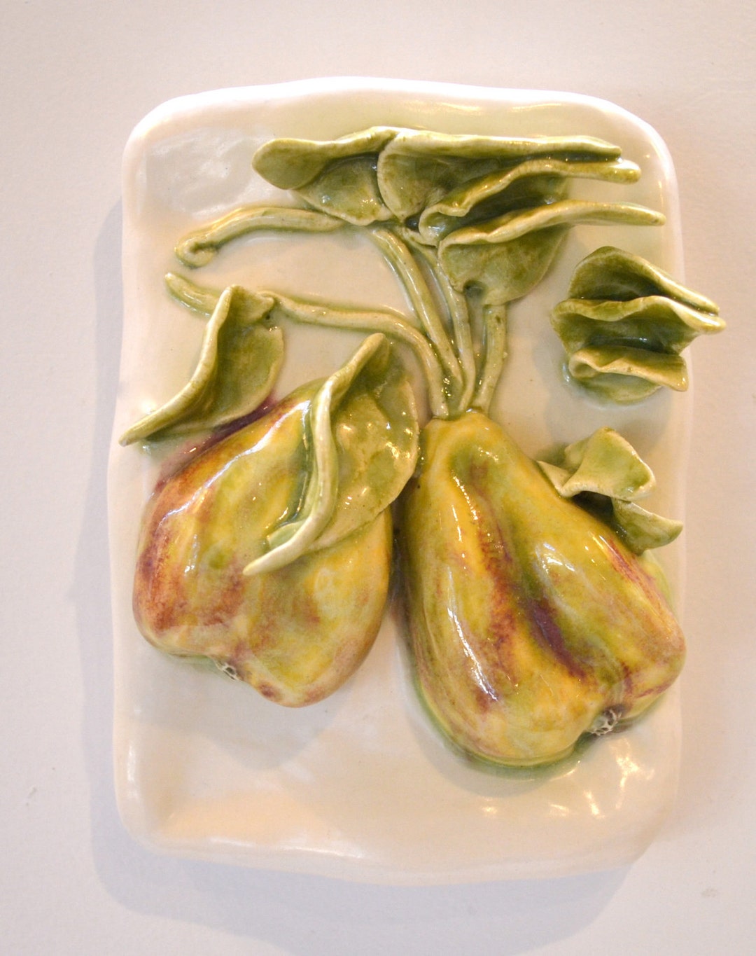 Pears Ceramic Fruit Tile fruit Wall Decor Fruit Wall Etsy