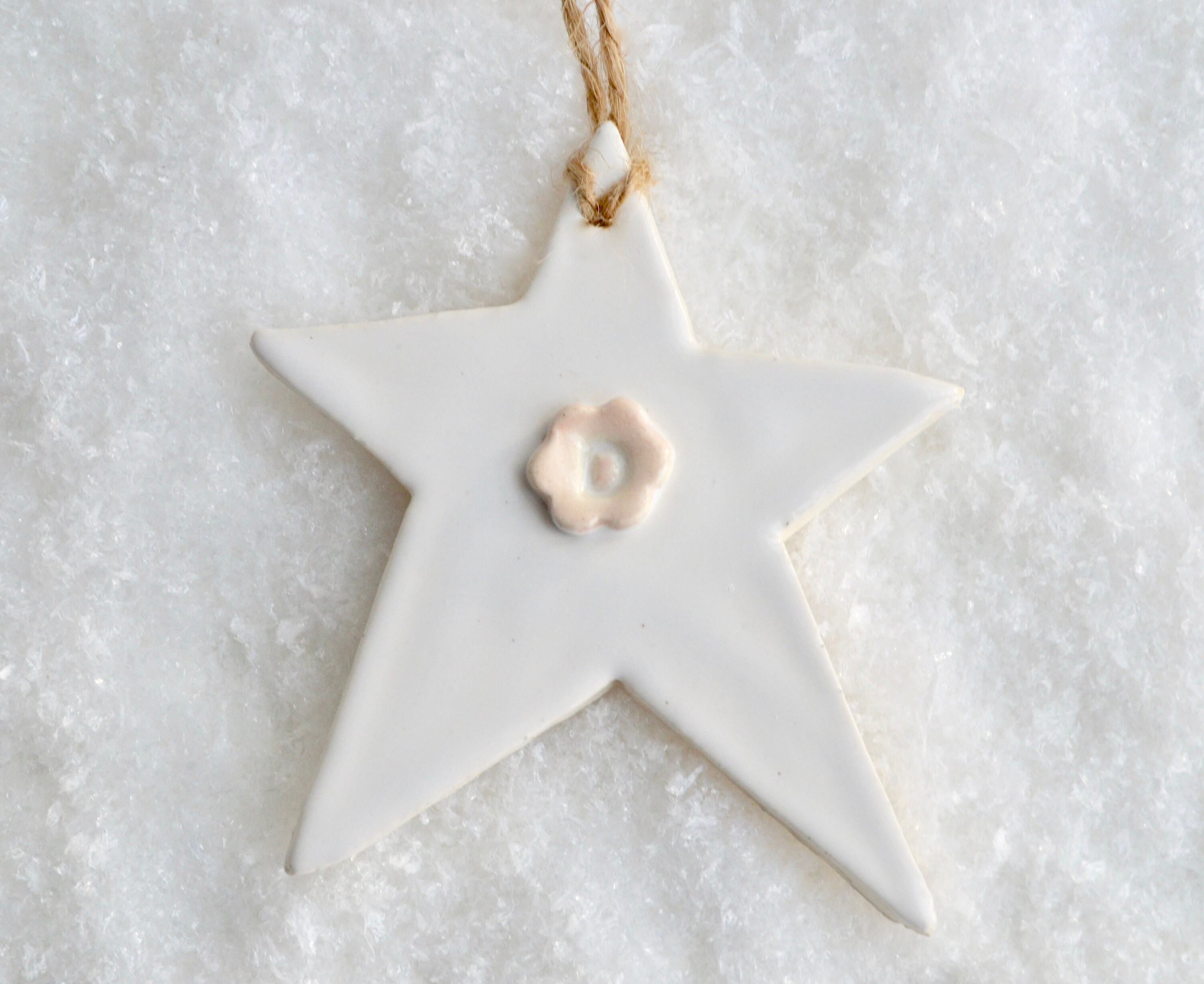 Ornement d'étoile Personnalisé ~ Ornements d'étoiles en Céramique Ornement de Noël Personnalisés Fai