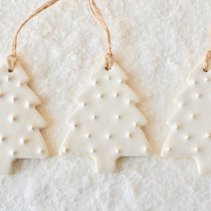 Ceramic Christmas Tree ~ Ceramic Christmas Ornaments ~ Creamy White Christmas Ornaments ~ Creamy White Christmas Tree Decorations ~1022