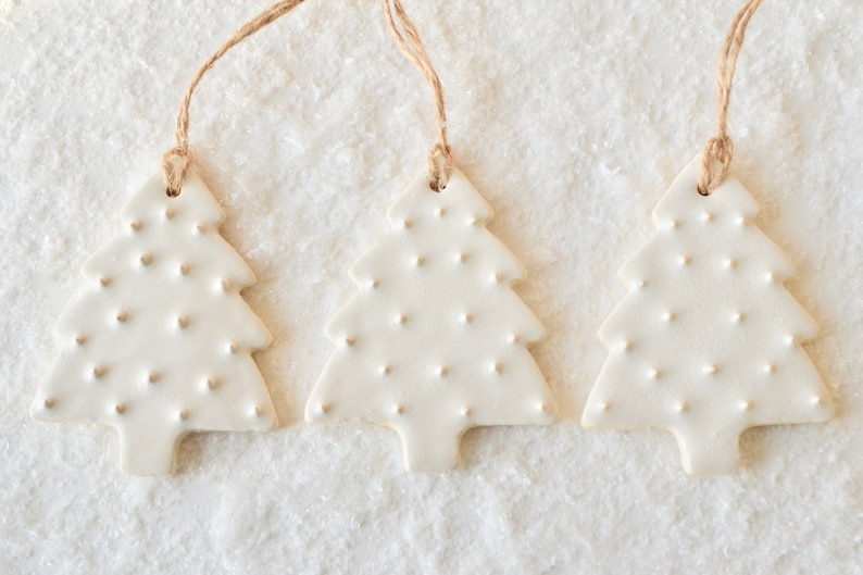 Ceramic Christmas Tree Ceramic Christmas Ornaments Creamy White Christmas Ornaments Creamy White Christmas Tree Decorations 1022 image 1