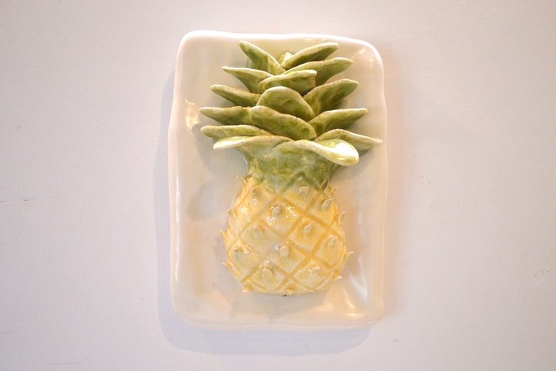 Pineapple Ceramic Fruit Tile Fruit Wall Decorfruit Wall Etsy