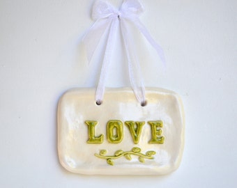 Love Tile - Ceramic Tile Art ~ Ceramic Word ~ Ceramic Words ~ Spiritual Decor ~ Spiritual Gifts ~ Love Sign ~ Love Wall Art ~Love Wall Decor