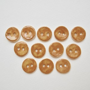 Ceramic Buttons Handmade ~ Carmel Buttons ~ Handmade Carmel Buttons ~ Buttons Round ~ Handmade Ceramic Buttons ~ Ceramic Buttons Round ~3073