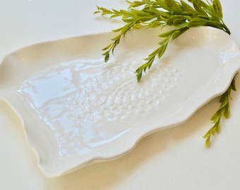 Ceramic Platter Handmade ~ White Serving Platter ~ Handmade Ceramic Platter ~ Serving Platter Pottery ~Serving Platter Ceramic~White Platter