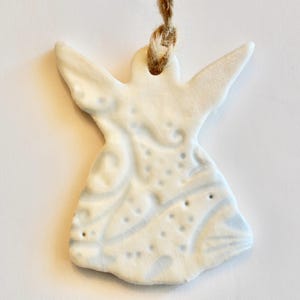 Ceramic Angel Ornament: Handmade Christmas Tree Decoration ~ Christmas Angel Ornaments ~ Bereavement Gifts~Angels~Christmas Angel Gifts~6937