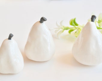 Ceramic Pears ~ Pears Art ~ Ceramic Fruit ~Fruit Ceramic ~Fruit Decor ~Fruit Decorations~Handmade Ceramics~Kitchen Decor~Pottery Pears~P1033