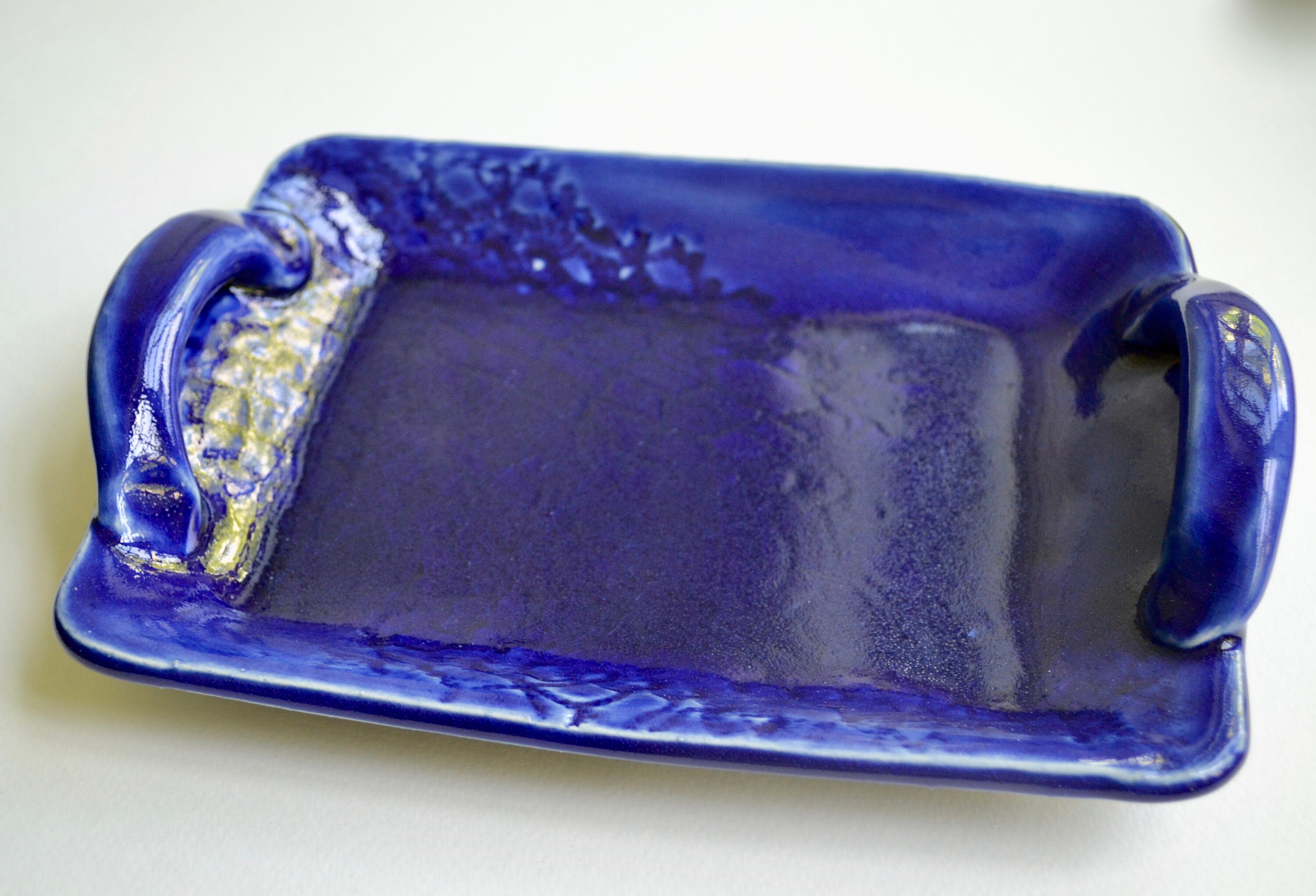 Ceramic Serving Platter Cobalt Blue Pottery Ceramic Etsy
